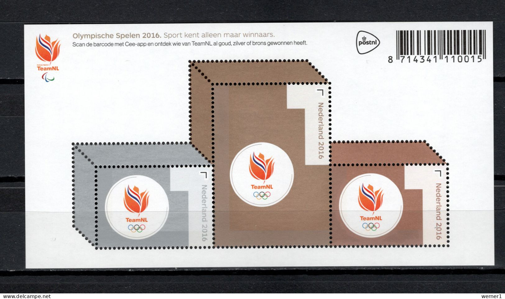 Netherlands 2016 Olympic Games Rio De Janeiro S/s MNH - Summer 2016: Rio De Janeiro