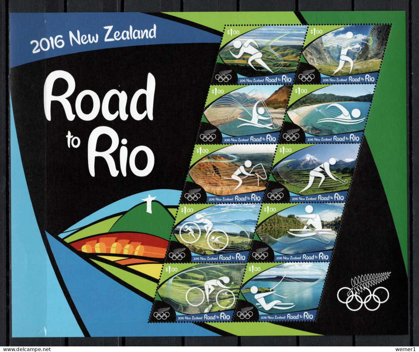 New Zealand 2016 Olympic Games Rio De Janeiro Sheetlet MNH - Verano 2016: Rio De Janeiro