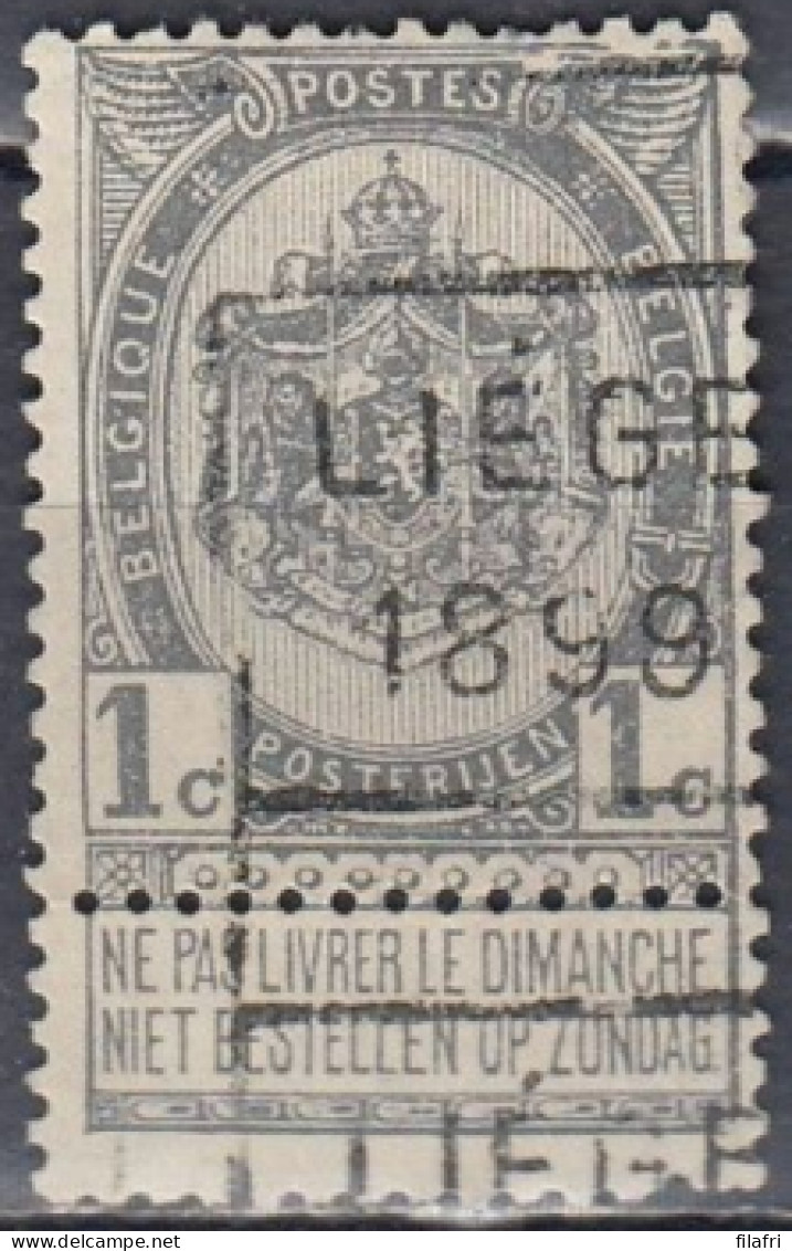 219 Voorafstempeling Op Nr 53 - LIEGE 1899 - Positie C - Rollenmarken 1894-99