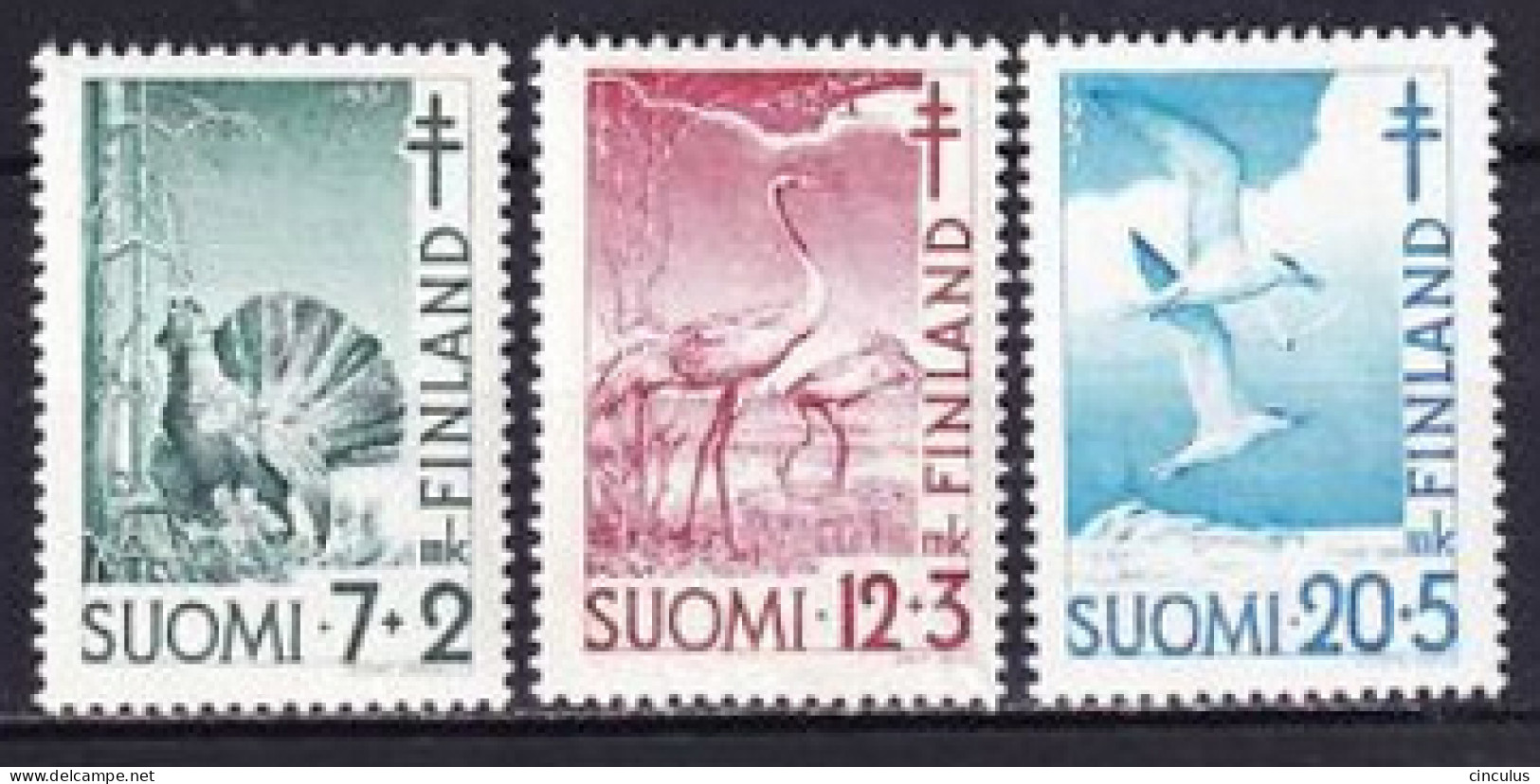 1951. Finland. Birds. MNH. Mi. Nr. 413-15 - Neufs