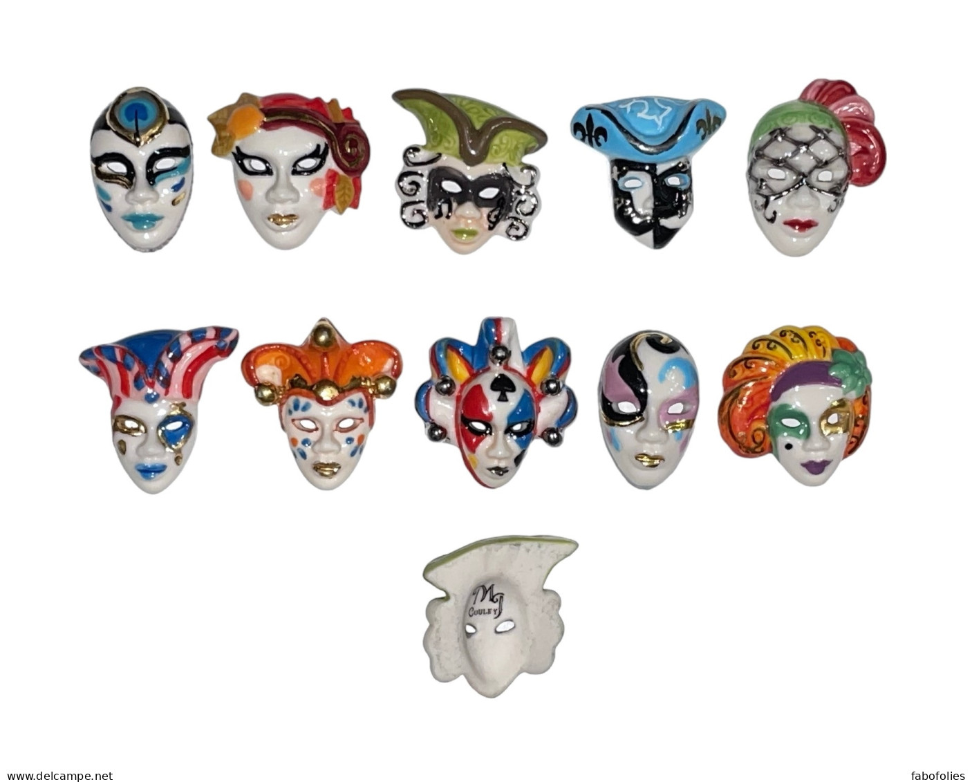 Série Complète De 10 Fèves Gouley - Masques De Venise - Regions