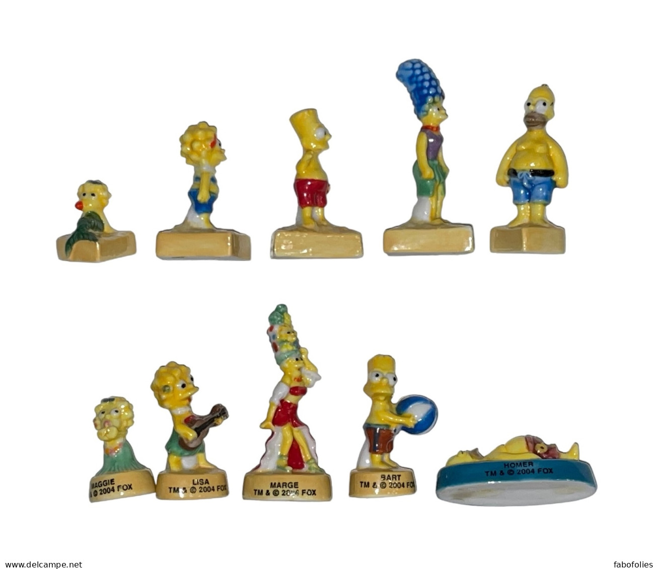 Série Complète De 10 Fèves Simpson En Vacances - Tekenfilms