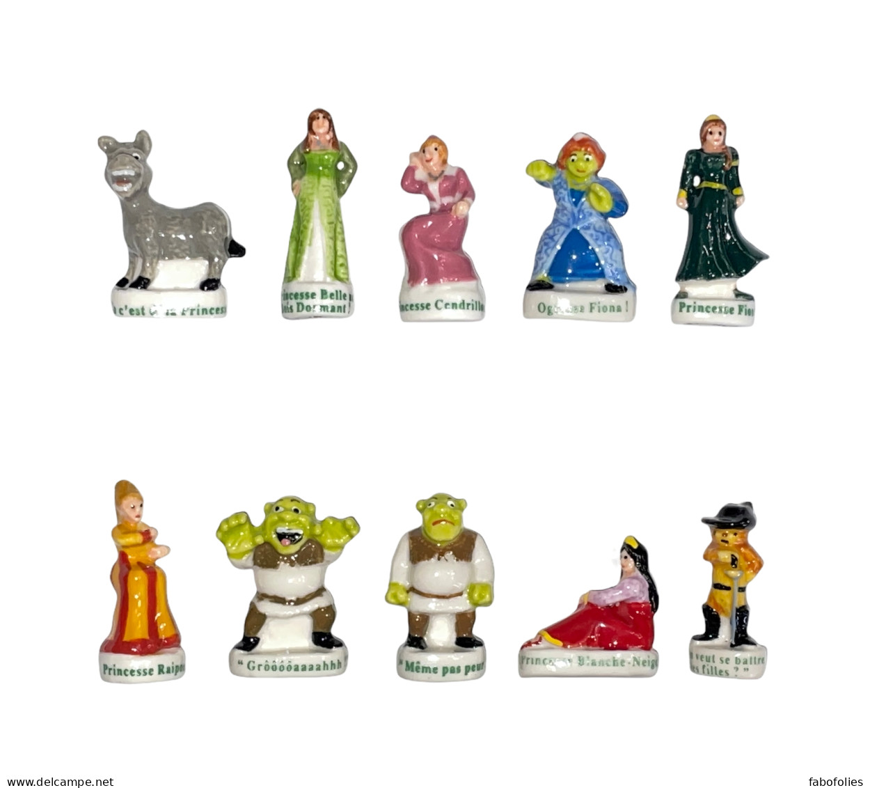 Série Complète De 10 Fèves Shrek Et Les Princesses - Cartoons