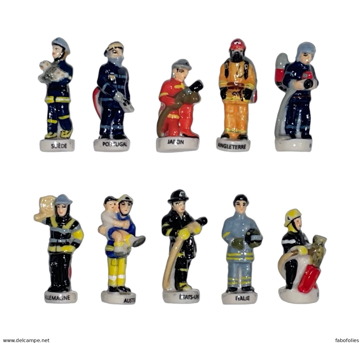 Série Complète De 10 Fèves Pompiers Du Monde - Personnages