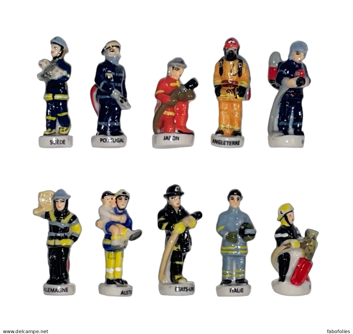 Série Complète De 10 Fèves Pompiers Du Monde - Personaggi