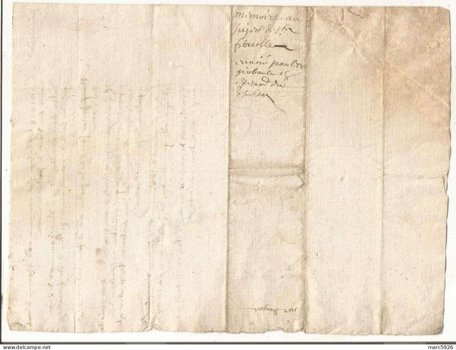 N°1763 ANCIENNE LETTRE MEMOIRE DE VILLAGE DE FRANCE A DECHIFFRER PAS DE DATE - Historische Documenten