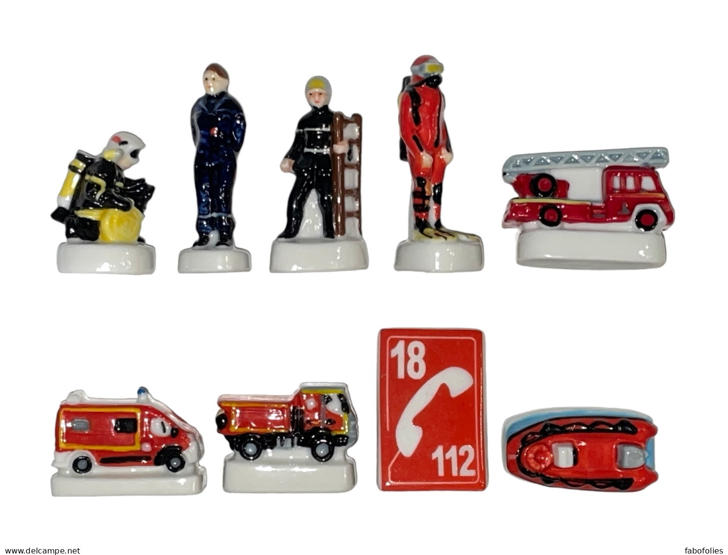Série Complète De 9 Fèves Profession Sapeurs Pompiers - Personajes