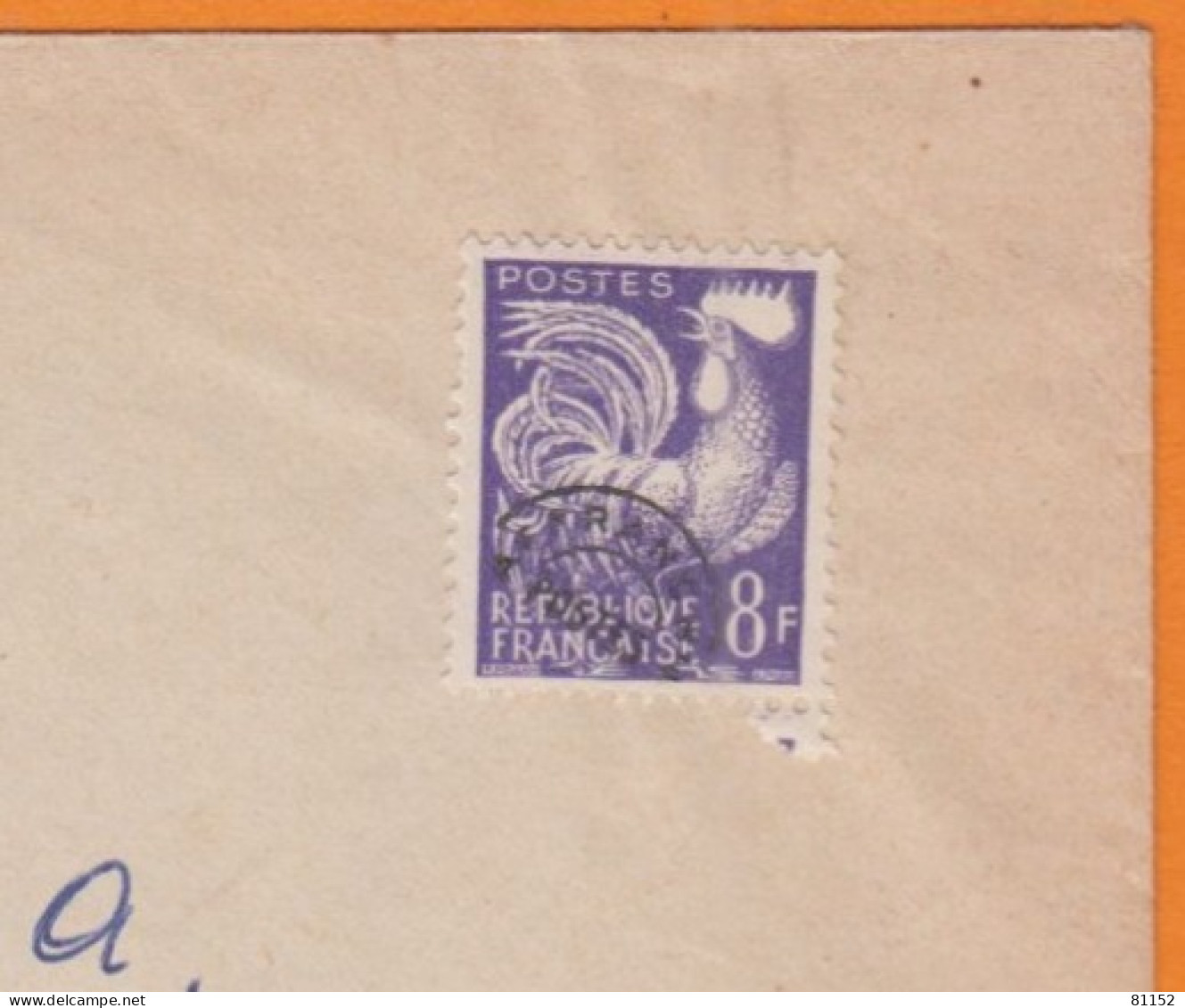 PREOBLITERE Coq Gaulois   8f Violet  Y.et.T.109   Sur Lettre     Pour  AVIGNON Vaucluse - 1953-1960