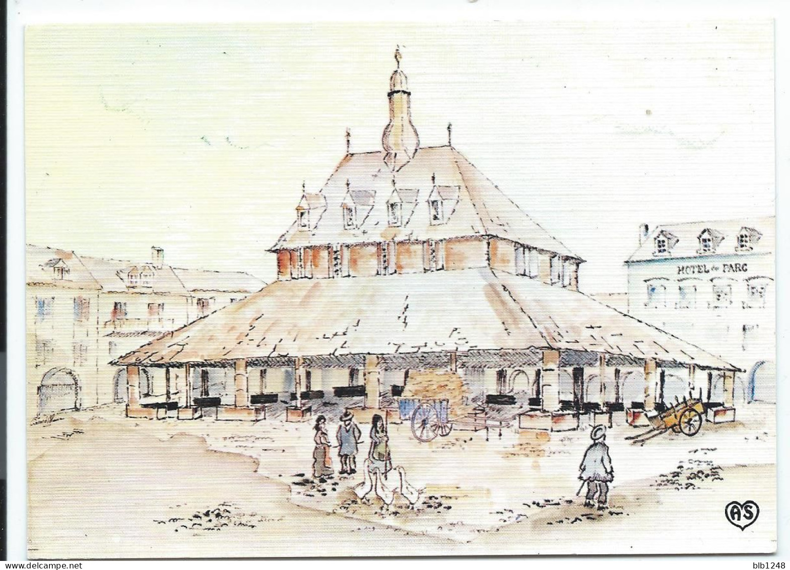 [31] Haute Garonne > Montrejeau La Halle Aquarelle Dessin - Montréjeau