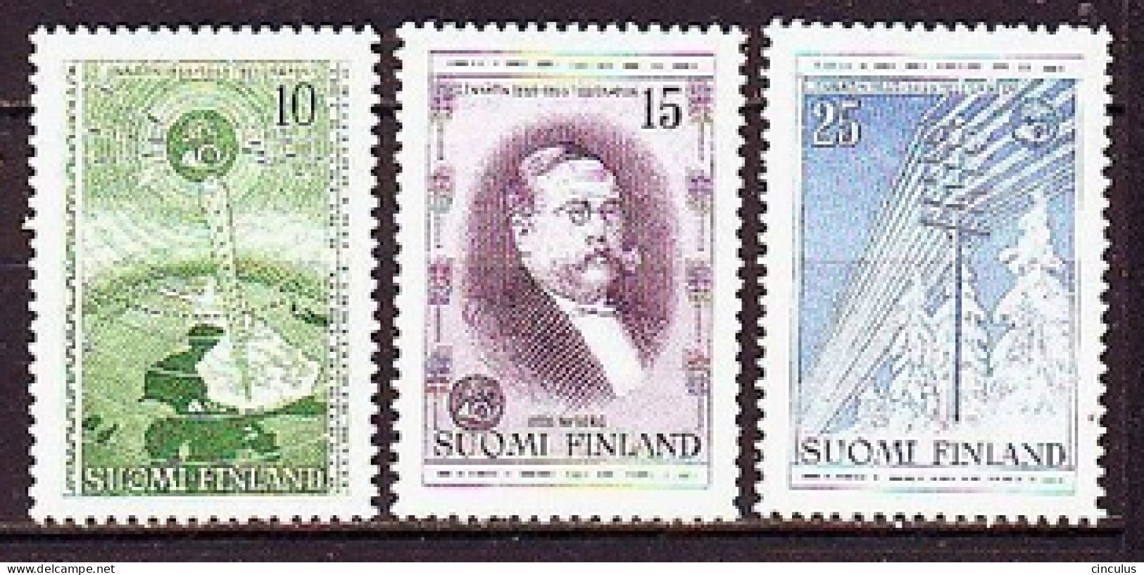 1955. Finland. Centenary Of Telegraph. MNH. Mi. Nr. 450-52 - Unused Stamps