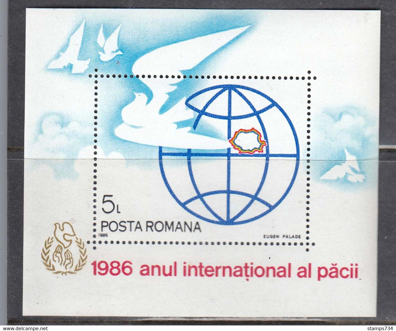Romania 1986 - International Year Of Peace, Mi-Nr. Block 228, MNH** - Neufs