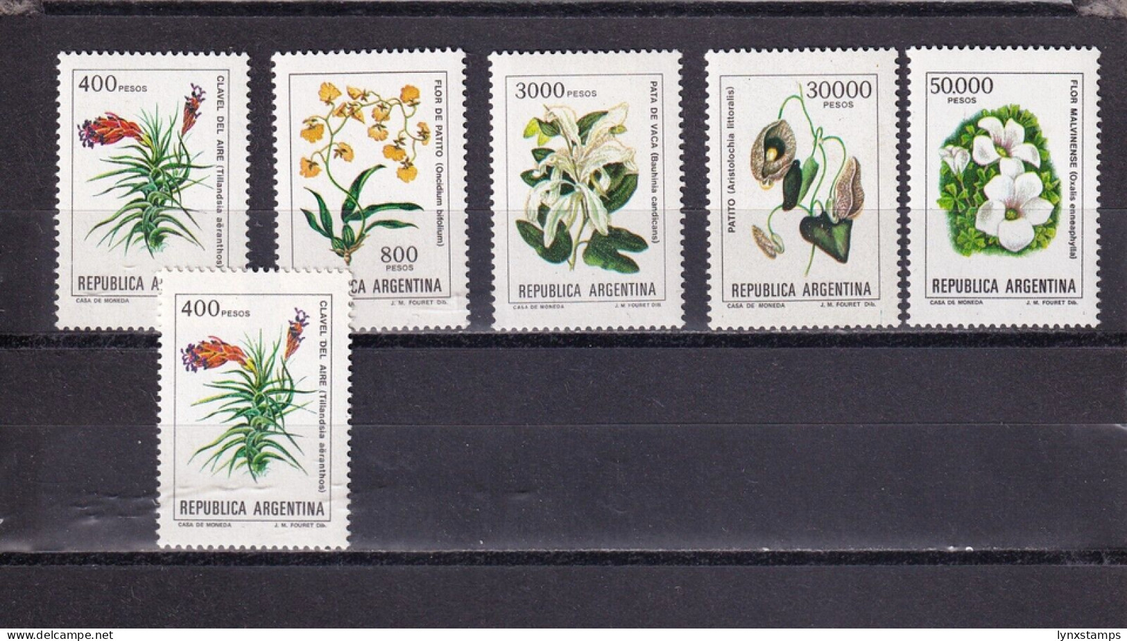 SA04 Argentina 1982 Flowers Mint Stamps - Unused Stamps