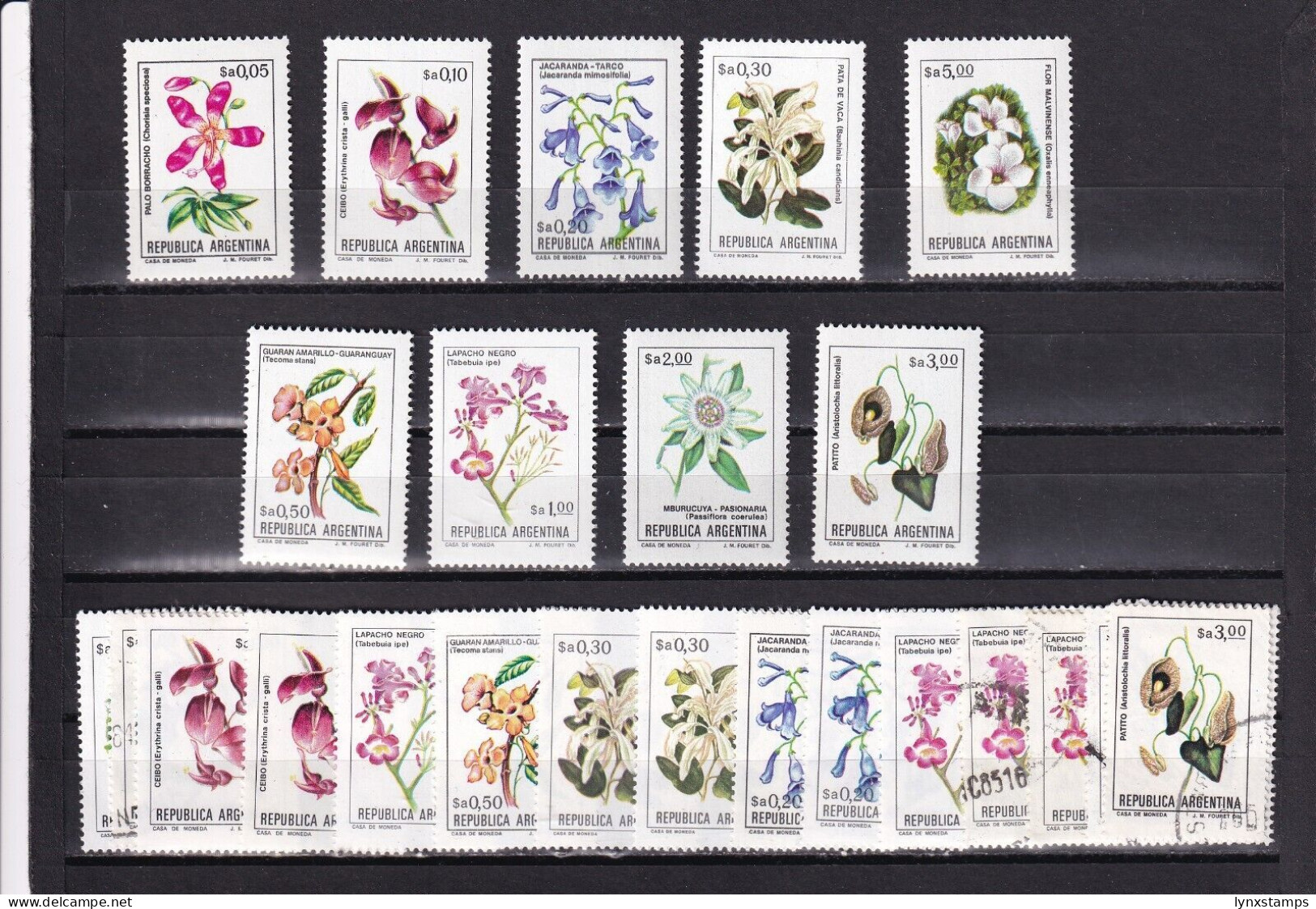 SA04 Argentina 1983 Flowers Of Argentina Mint And Used Stamps - Ongebruikt