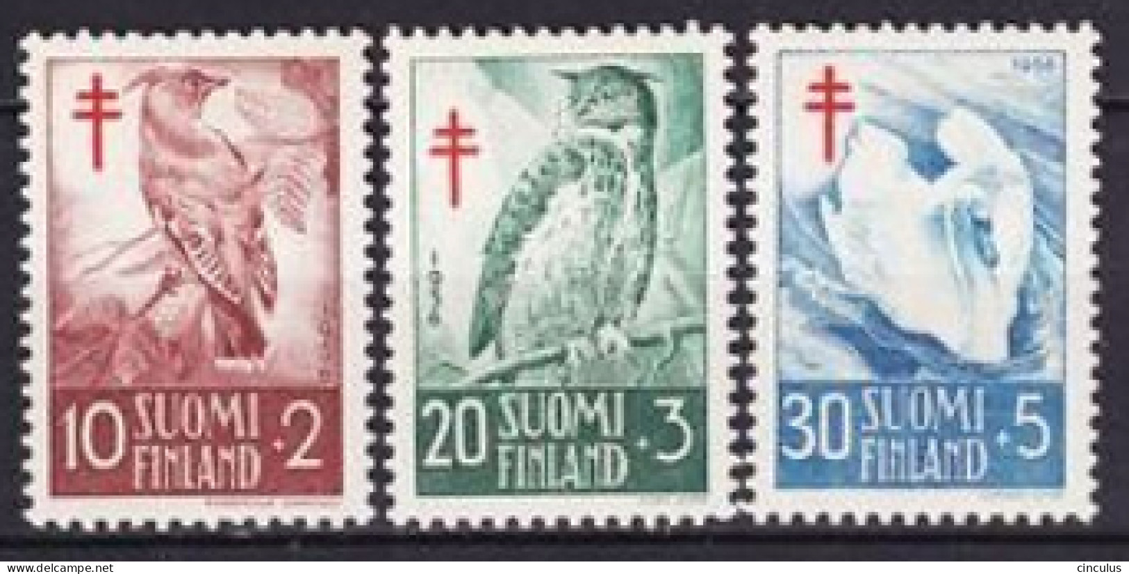 1956. Finland. Birds. MNH. Mi. Nr. 461-63 - Unused Stamps
