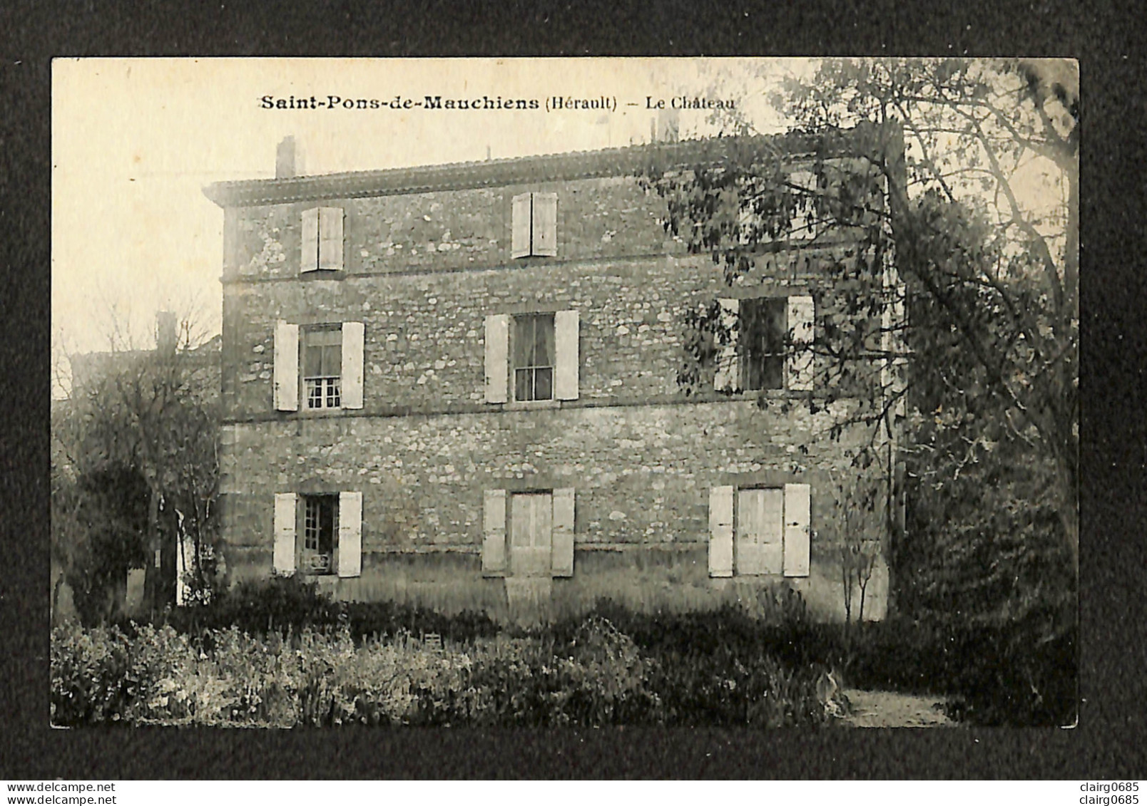 34 - SAINT PONS DE MAUCHIENS - Le Château - 1919  - RARE - Saint-Pons-de-Mauchiens