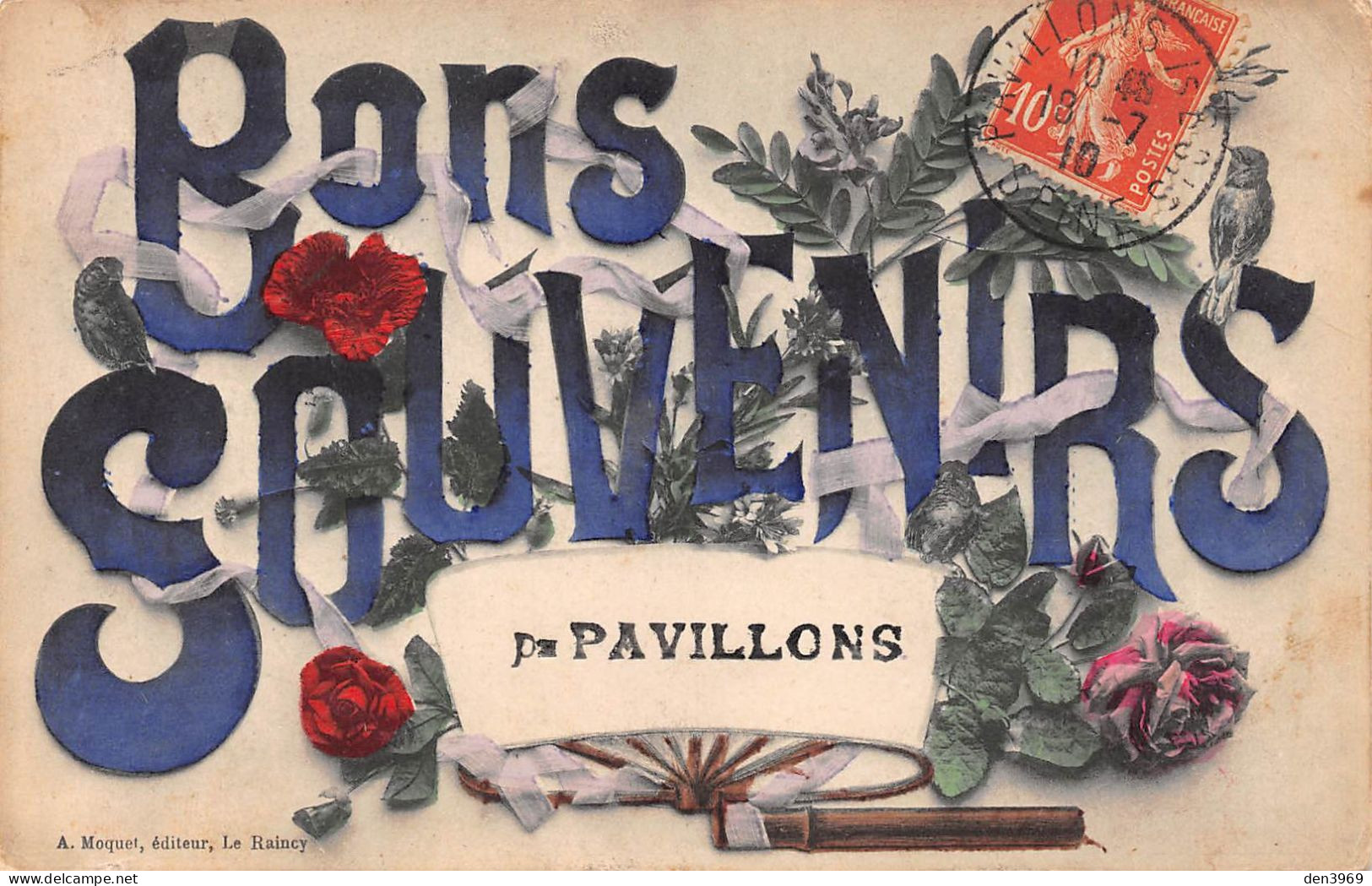 Bons Souvenirs De PAVILLONS-sous-Bois (Seine-Saint-Denis) - Voyagé 1910 (2 Scans) Janot, 48 R De La Bidassoa à Paris 20e - Les Pavillons Sous Bois