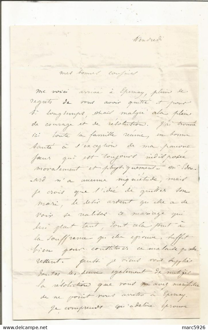 N°1765 ANCIENNE LETTRE A MADAME PURNOT DE GALLICE DATE 1851 - Documenti Storici