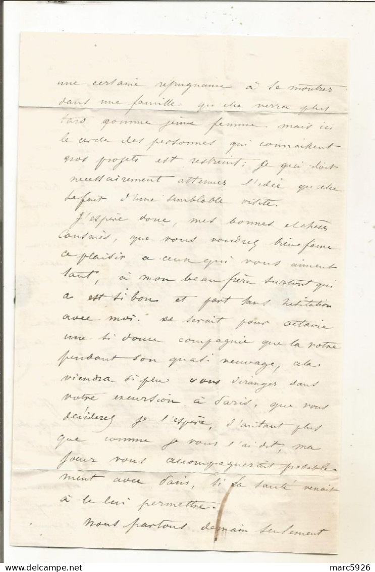 N°1765 ANCIENNE LETTRE A MADAME PURNOT DE GALLICE DATE 1851 - Documenti Storici