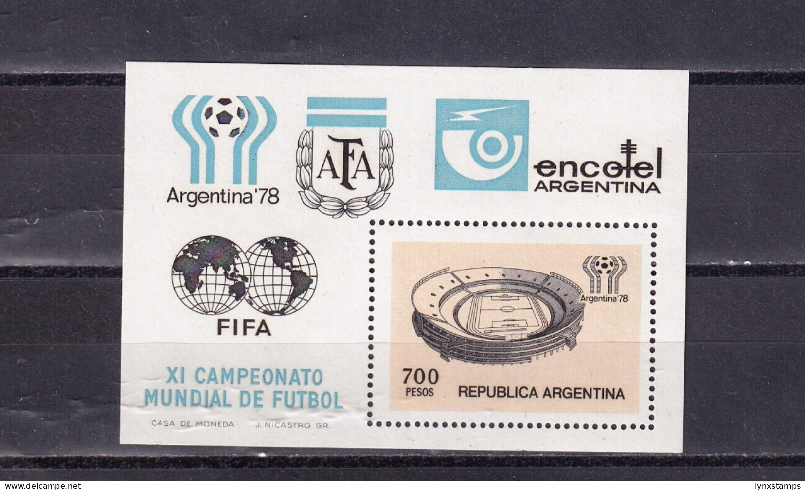 SA04 Argentina 1978 Football World Cup - Argentina Minisheet - Ungebraucht