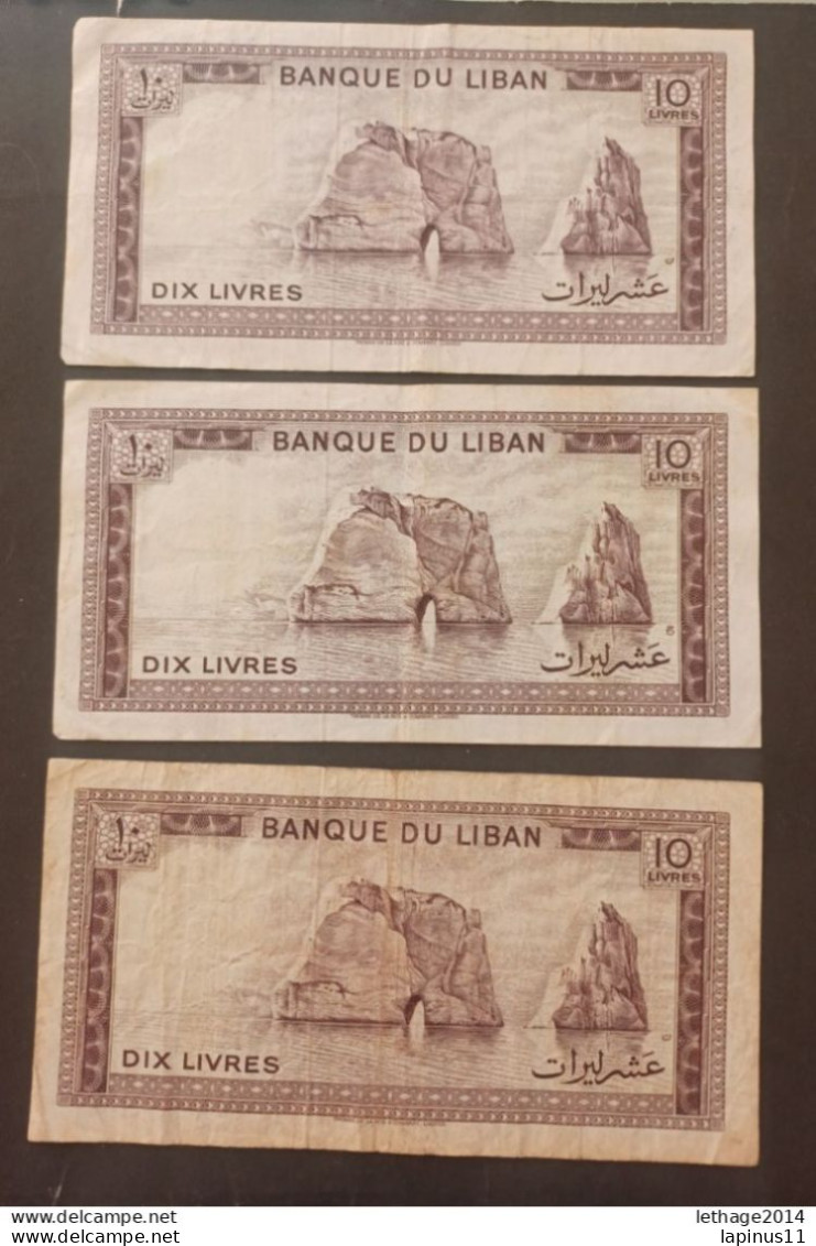 BANKNOTE LEBANON لبنان LIBAN 1978 10 LIVRES CIRCULATED X 3 PIECES - Liban