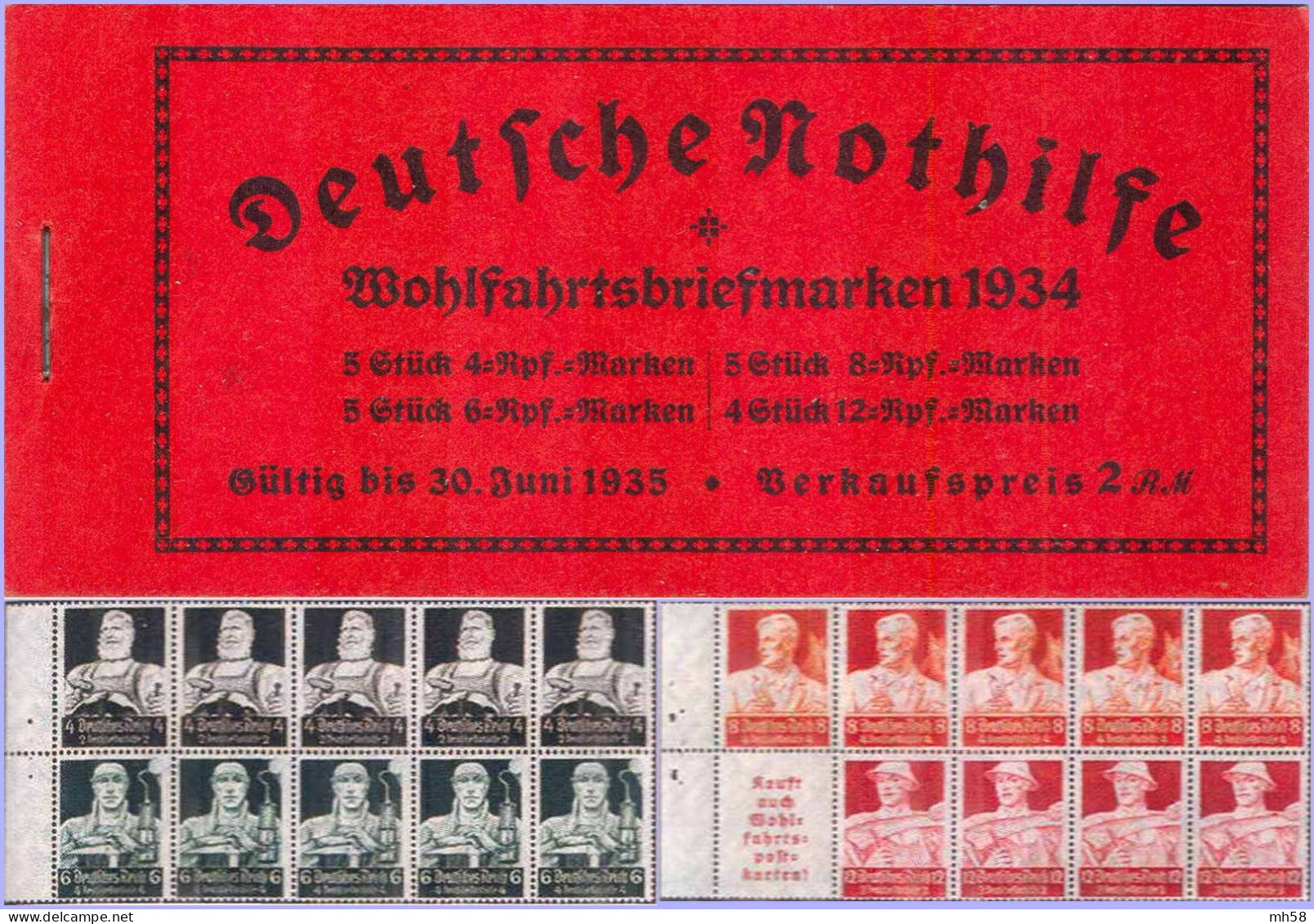 REICH 1934 - MH 40.2 Markenheftchen / Carnet / Booklet ** - Berufsstände Nothilfe - Booklets