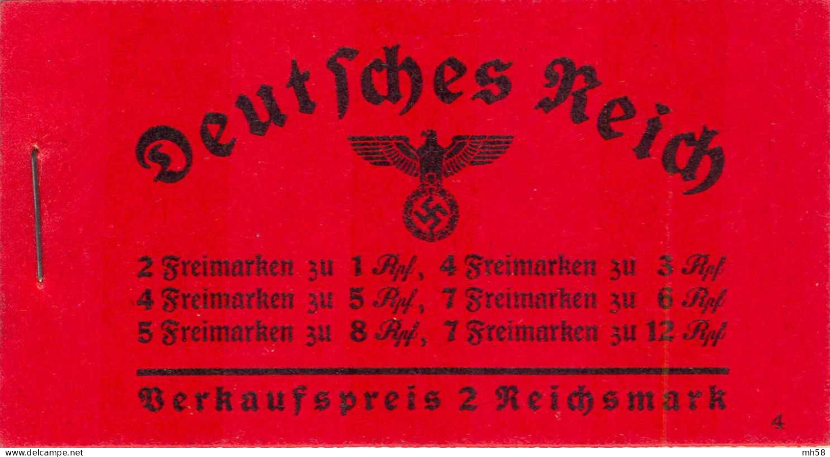 REICH 1936 - MH 36.3 ONr. 4 Markenheftchen / Carnet / Booklet ** - Hindenburg - Postzegelboekjes