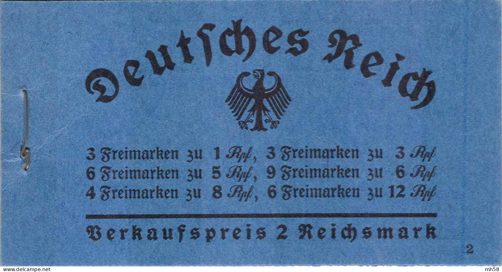 REICH 1934 - MH 35 ONr. 2 Markenheftchen / Carnet / Booklet ** - Hindenburg - Cuadernillos