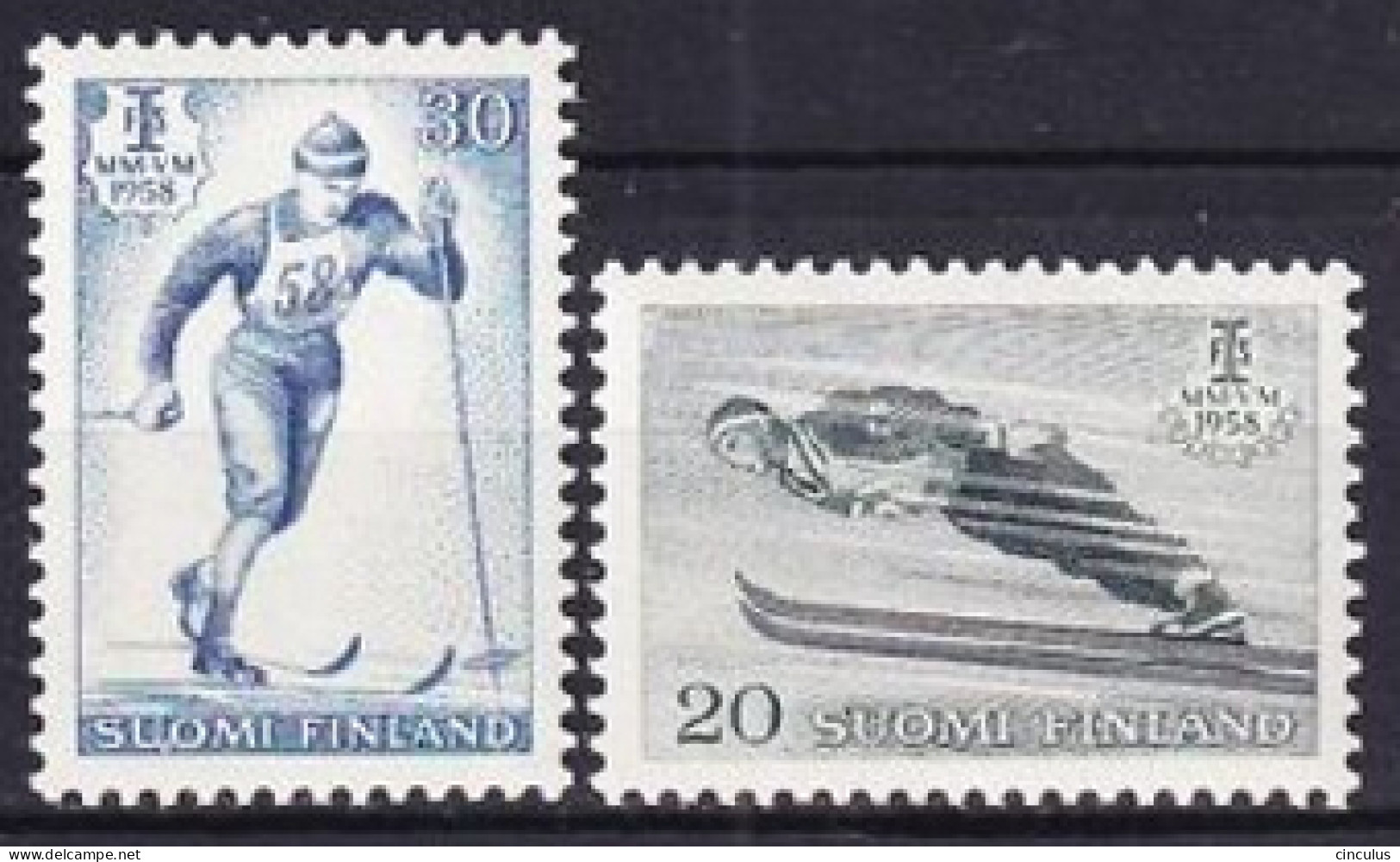 1958. Finland. World Championships Skiing. MNH. Mi. Nr. 489-90 - Ongebruikt