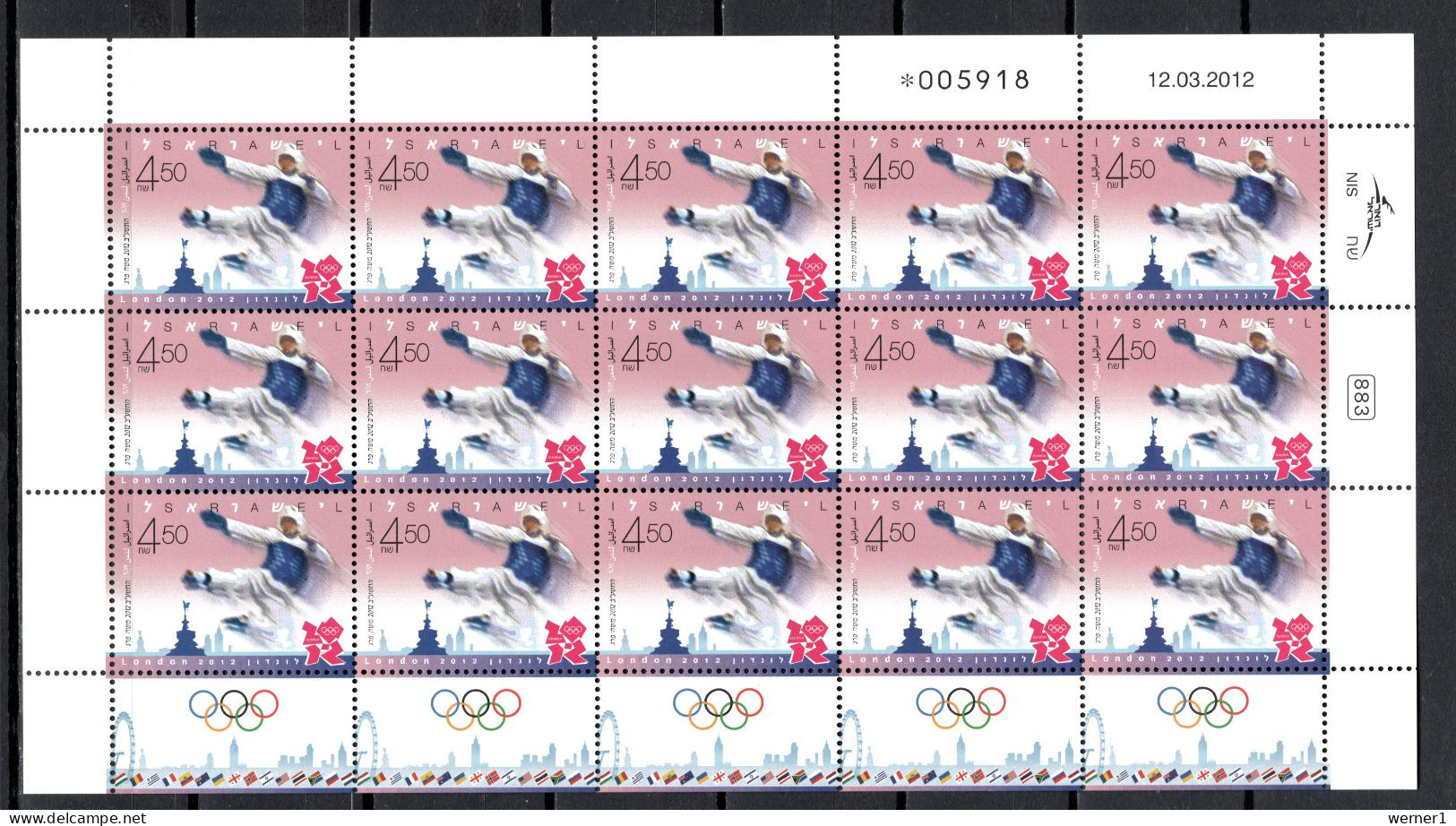 Israel 2012 Olympic Games London, Taekwondo Etc. Set Of 3 Sheetlets MNH - Eté 2012: Londres