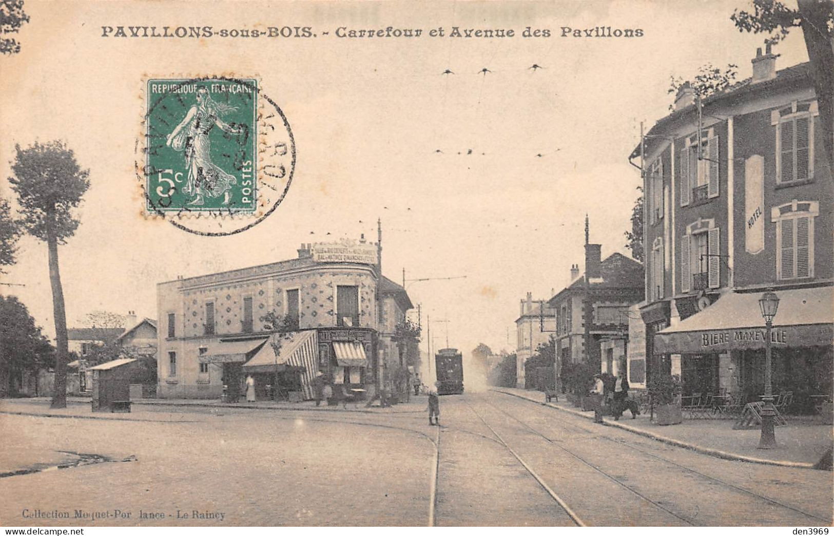 PAVILLONS-sous-BOIS (Seine-Saint-Denis) - Carrefour Et Avenue Des Pavillons - Tramway - Voyagé 191? (2 Scans) - Les Pavillons Sous Bois