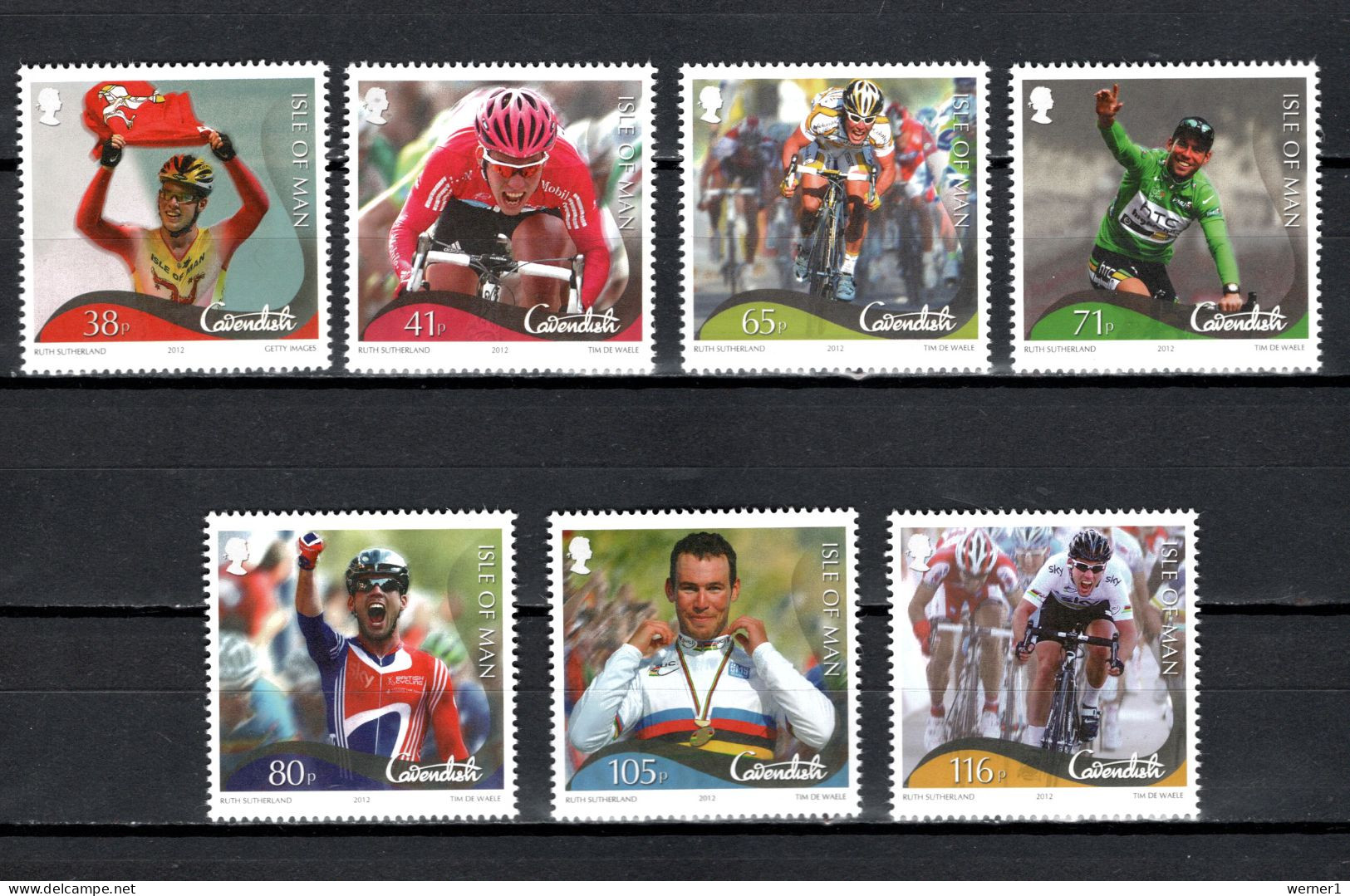 Isle Of Man 2012 Sport, Cycling, Mark Cavendish Set Of 7 MNH - Ciclismo