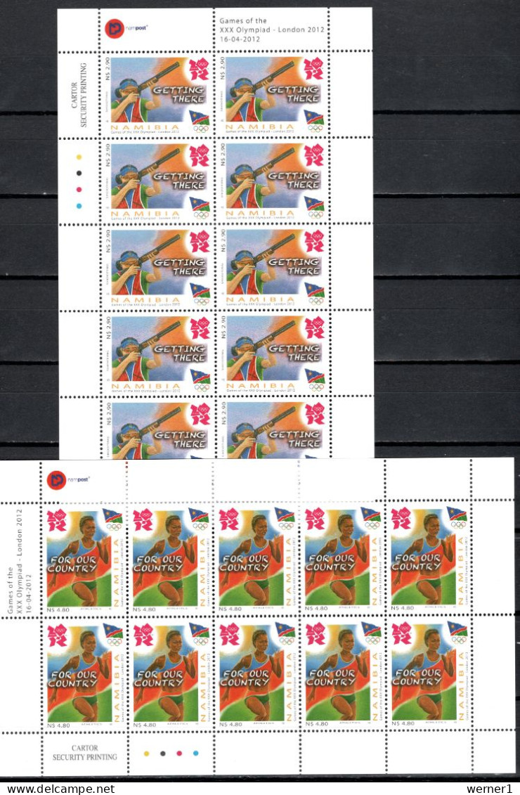 Namibia 2012 Olympic Games London, Cycling, Shooting Etc. Set Of 4 Sheetlets MNH - Sommer 2012: London