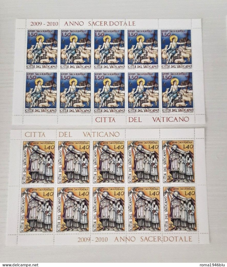 VATICANO 2010 ANNO SACEDOTALE 2 MINIFOGLI ** MNH - Blocks & Kleinbögen