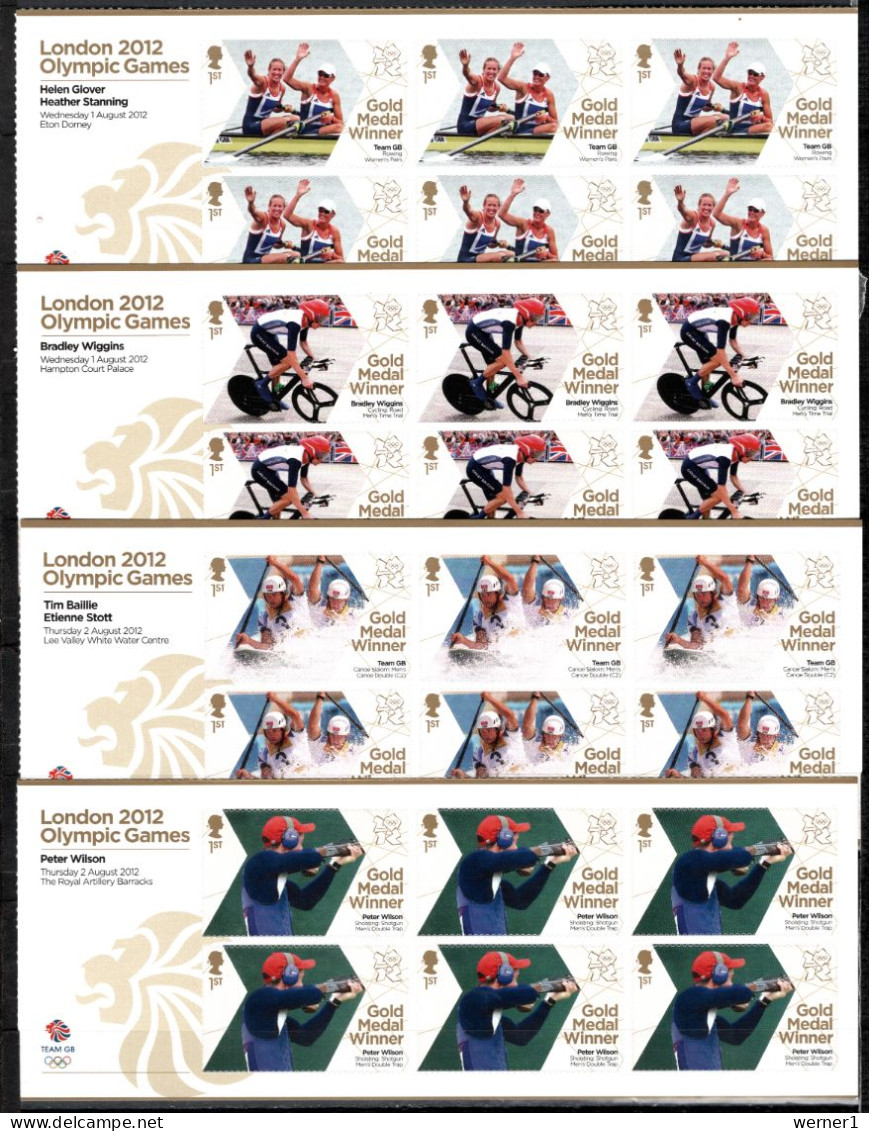 UK Great Britain, England 2012 Olympic Games London, Cycling, Tennis, Equestrian, Rowing Etc. Set Of 29 Foil Sheets MNH - Verano 2012: Londres