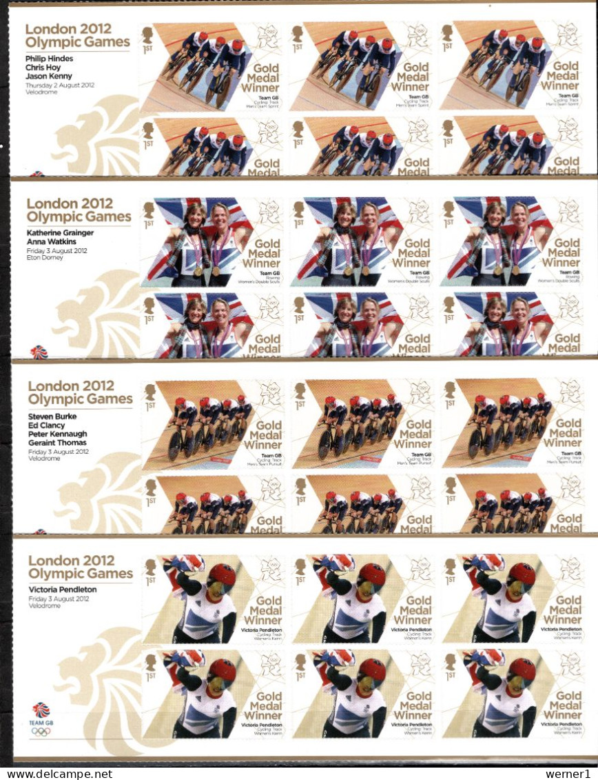 UK Great Britain, England 2012 Olympic Games London, Cycling, Tennis, Equestrian, Rowing Etc. Set Of 29 Foil Sheets MNH - Eté 2012: Londres