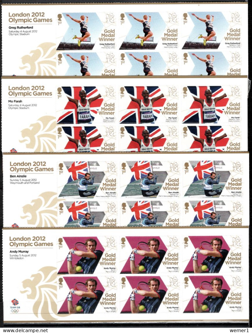 UK Great Britain, England 2012 Olympic Games London, Cycling, Tennis, Equestrian, Rowing Etc. Set Of 29 Foil Sheets MNH - Summer 2012: London
