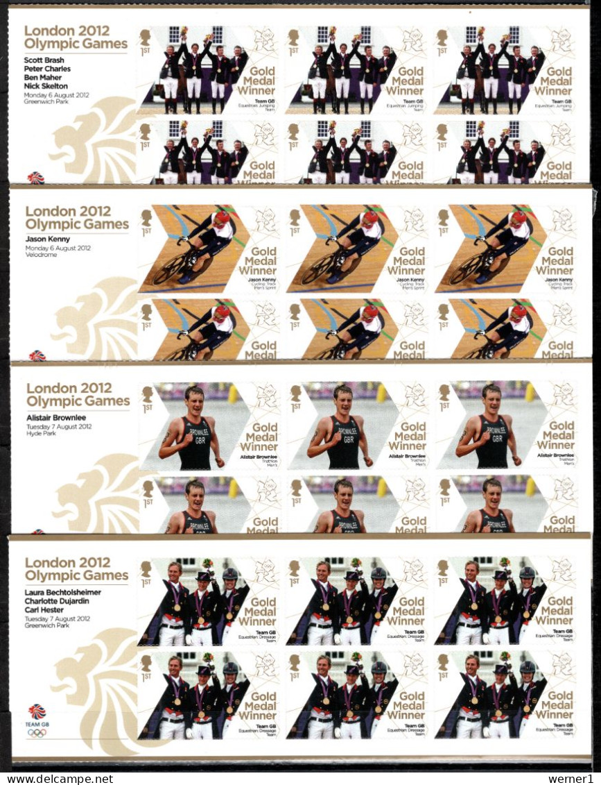 UK Great Britain, England 2012 Olympic Games London, Cycling, Tennis, Equestrian, Rowing Etc. Set Of 29 Foil Sheets MNH - Verano 2012: Londres