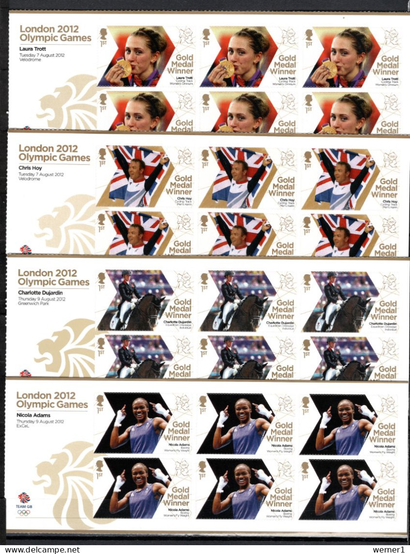 UK Great Britain, England 2012 Olympic Games London, Cycling, Tennis, Equestrian, Rowing etc. set of 29 foil sheets MNH