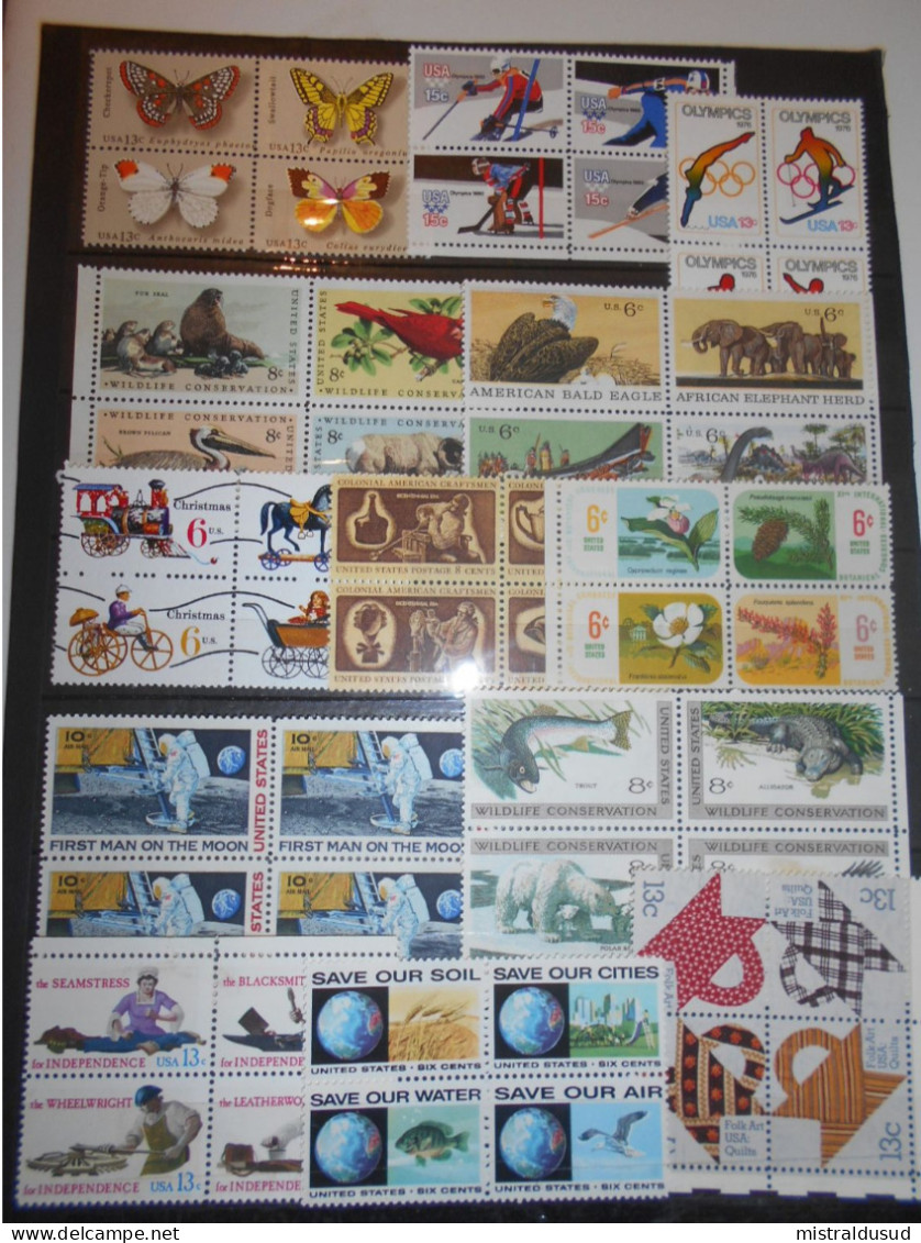 Etats-unis Collection , 52 Timbres Neufs Faciale 5 $ Environ 4,60 Euros - Collections