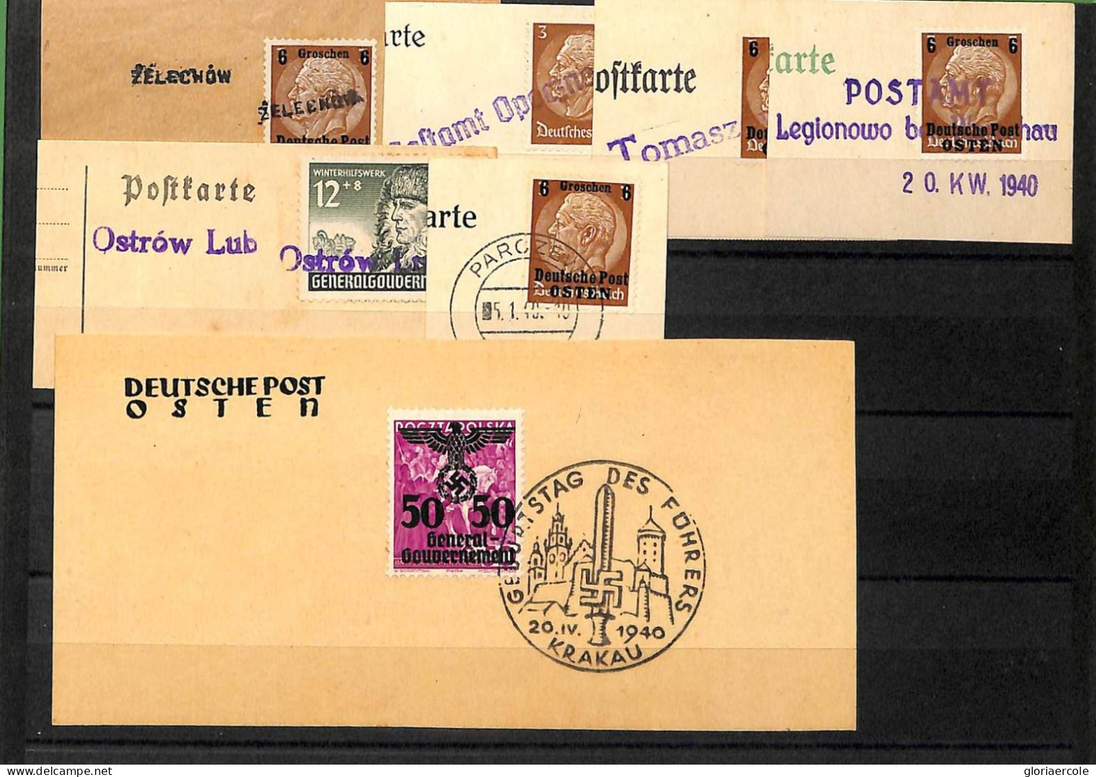 ZA1526 - POLAND General Government - Postal History - LOT Nteresting POSTMARKS - Algemene Overheid