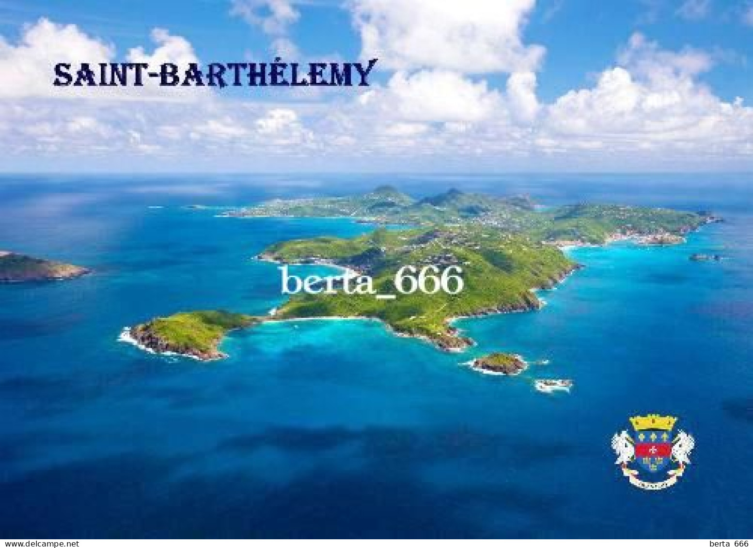 Saint Barthélemy Island Aerial View New Postcard - Saint Barthelemy