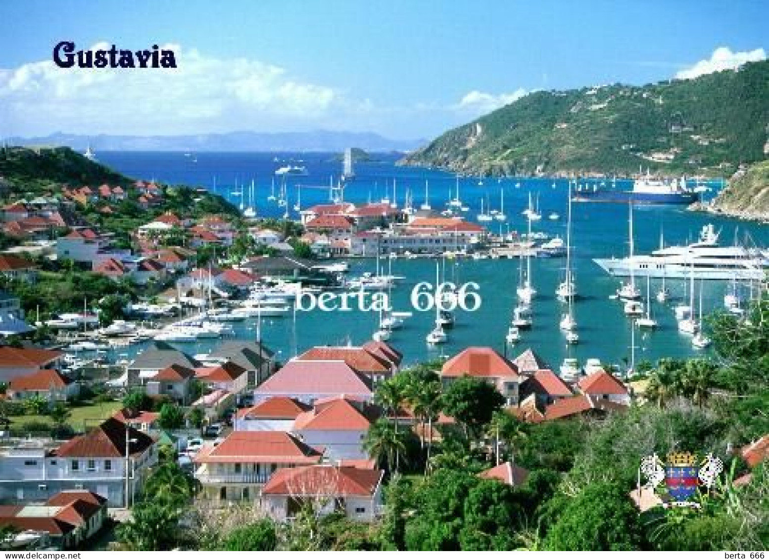 Saint Barthelemy Gustavia Overview New Postcard - Saint Barthelemy