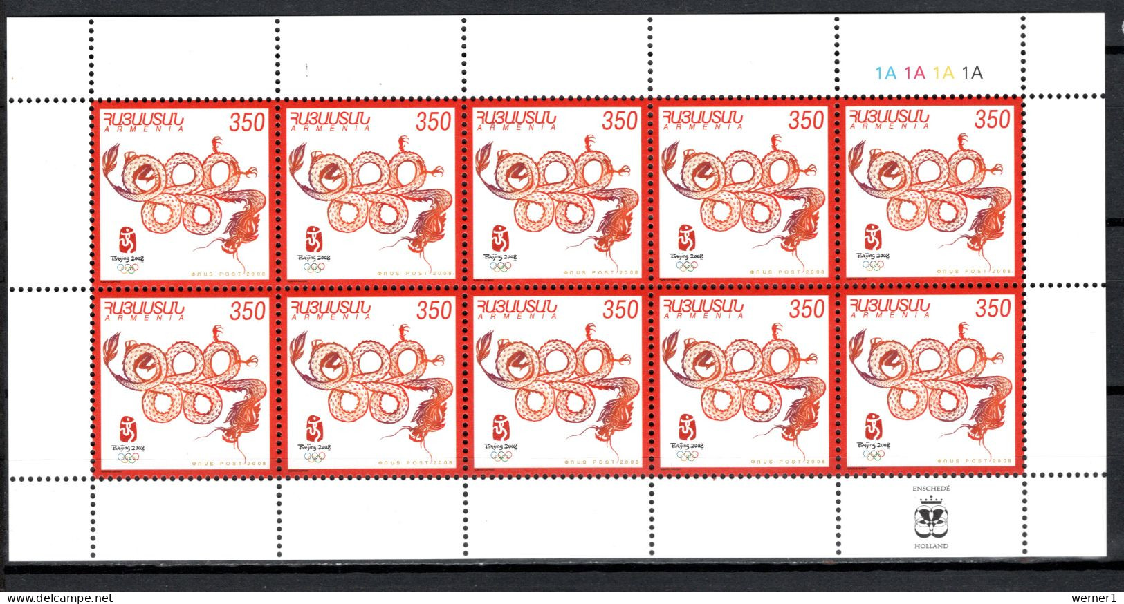 Armenia 2008 Olympic Games Beijing Sheetlet MNH - Estate 2008: Pechino