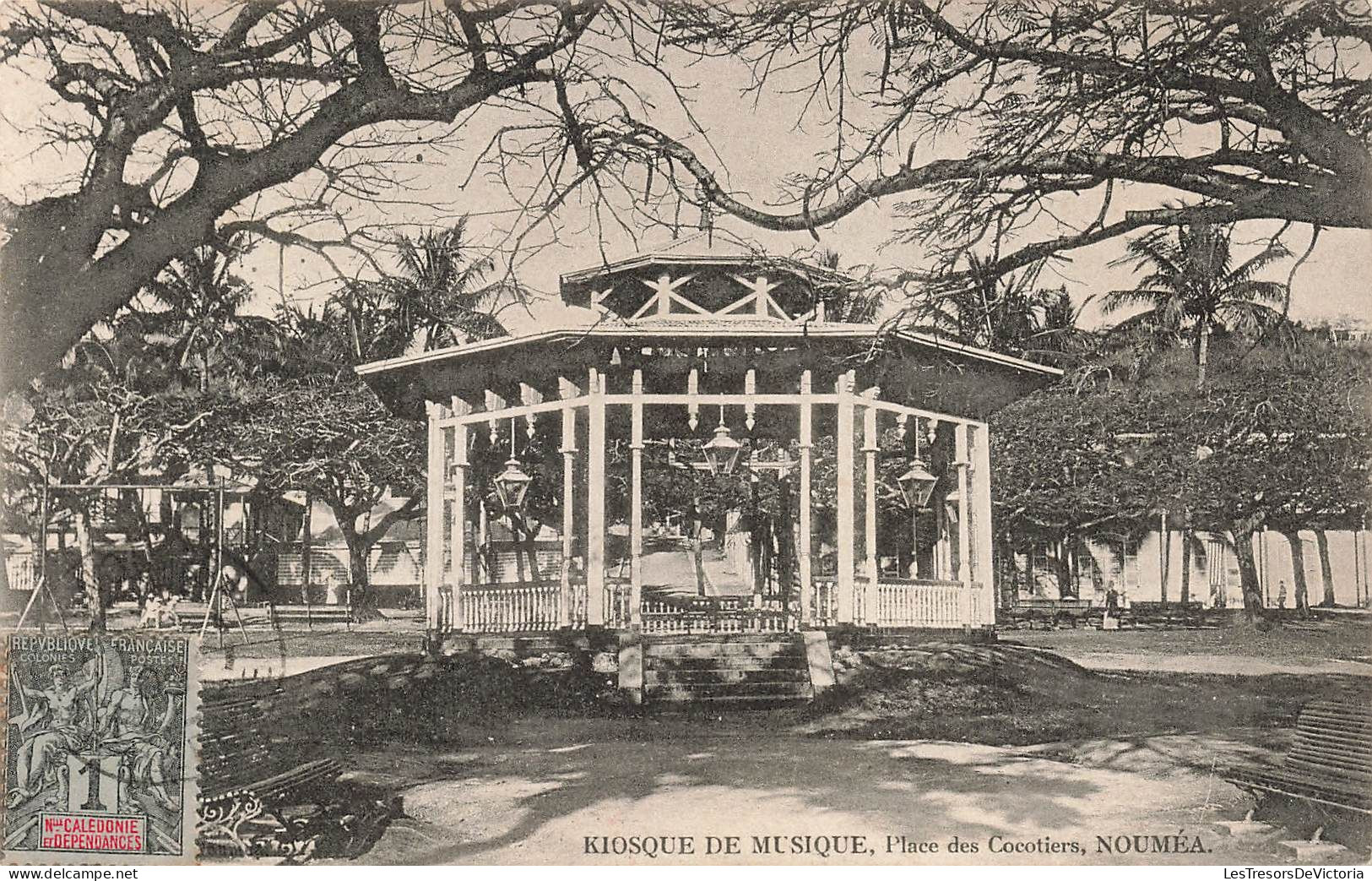 FRANCE - Nouméa - Place Des Cocotiers - Kiosque De Musique - Nouvelle Calédonie Et Dépendances - Carte Postale Ancienne - Nouvelle Calédonie