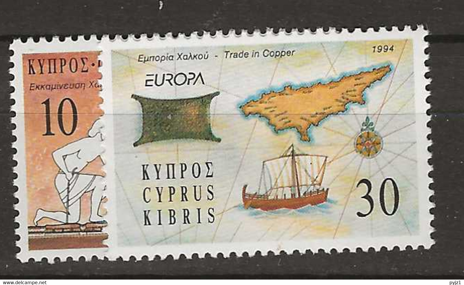 1994 MNH Cyprus, Mi 819-20 Postfris ** - Ungebraucht