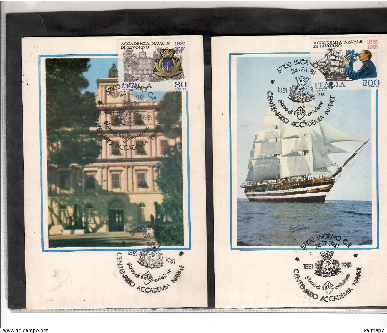 TEM20164  -  Livorno 24.7.1981  /  Fdc Max.card Centenario Accademia Navale - Maximum Cards