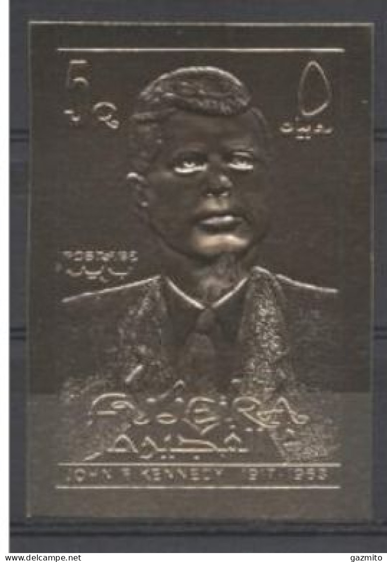 Fujeira 1965, Kennedy, 1val GOLD IMPERFORATED - Fudschaira