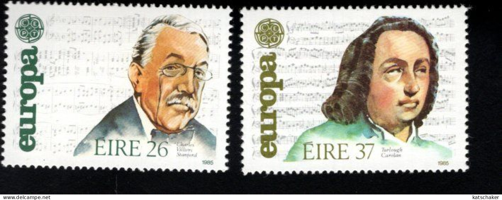 1998796430 1985  SCOTT 616 617 (XX) POSTFRIS  MINT NEVER HINGED - EUROPA ISSUE - COMPOSERS - STANFORD - O'CAROLAN - Neufs