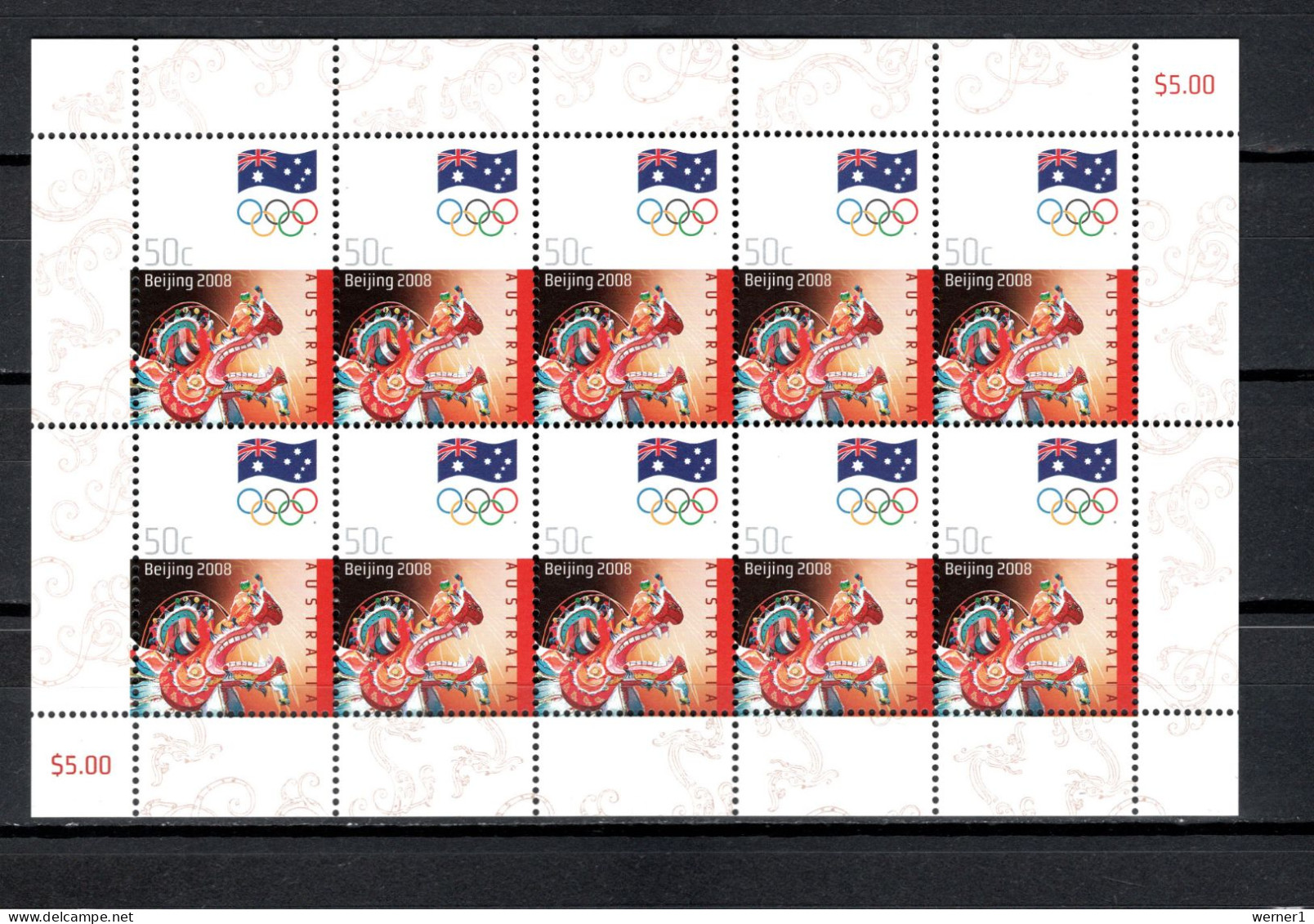 Australia 2008 Olympic Games Beijing Sheetlet MNH - Zomer 2008: Peking