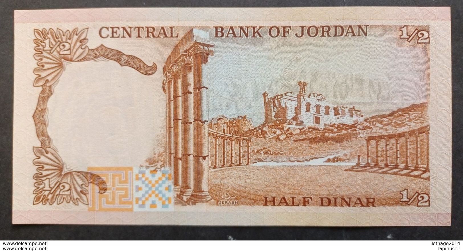 BANKNOTE الأردن JORDAN JORDAN 1/2 DINARS KING HUSSEIN 1975 UNCIRCULATED - Jordan